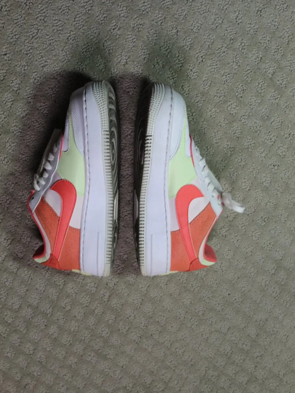 Size 7 - Nike Air Force 1 Shadow White Magic Ember Women's Athletic Shoes